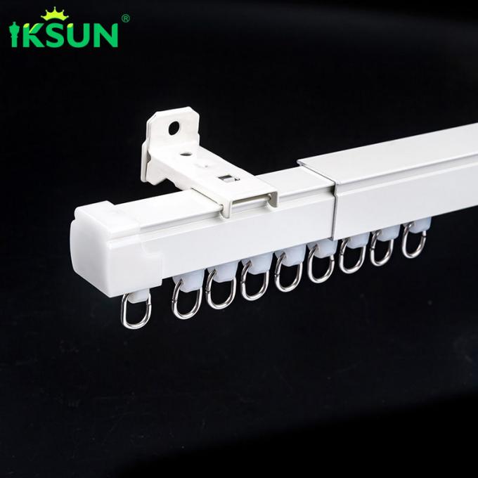 Telescopic Wall Mounted Curtain Rail , Aluminum Curtain Track System 4.5m Length