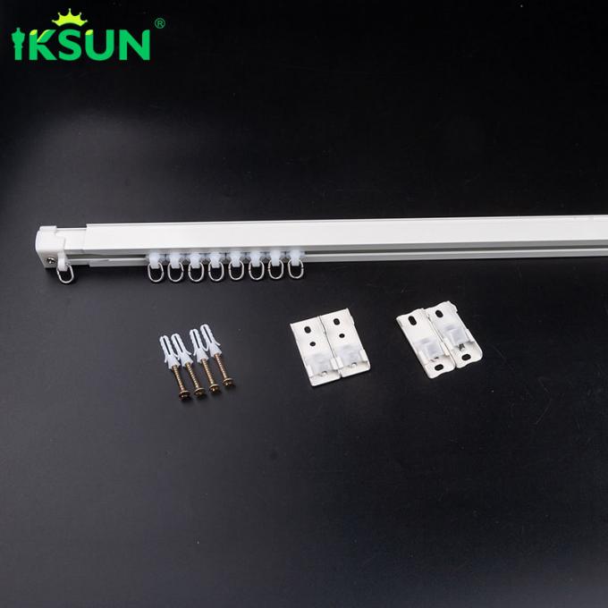 Telescopic Wall Mounted Curtain Rail , Aluminum Curtain Track System 4