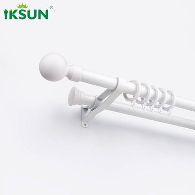 28mm White Ceiling Mount Curtain Rod Metal Material Twinkle Coating Treatment