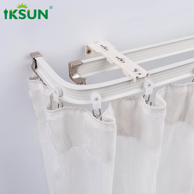 Smooth Bendable Double Curtain Track , Curved Metal Curtain Track 1.25mm Thickness