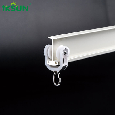 1.2mm White Bay Window Curtain Rail , Bendable Metal Curtain Track Noise Free