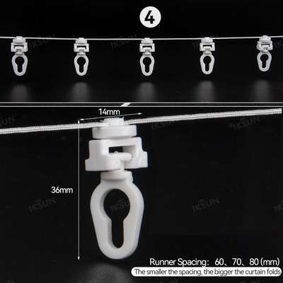 60/70/80mm Ripple Rold Curtain Track Runner