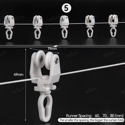 60/70/80mm Ripple Rold Curtain Track Runner