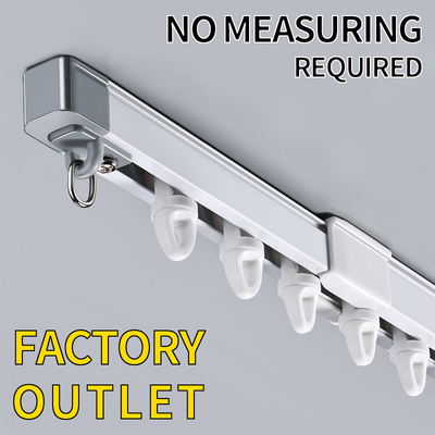 1.1-4.5m Extendable Curtain Track Adjustable Track Rail Rod Ivory Color