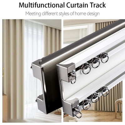T5 Temper Aluminium Double Curtain Track With Screws Mount