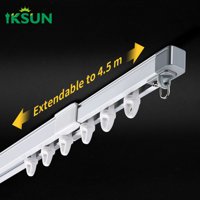 ISO9001 Telescopic Curtain Track Extendable Ceiling Mounted Curtain Rod Runner Rollers Holder Rails Track