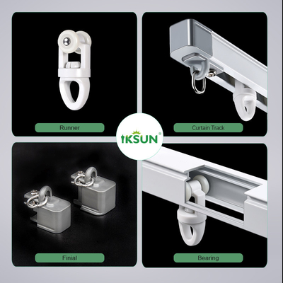 ISO9001 Telescopic Curtain Track Extendable Ceiling Mounted Curtain Rod Runner Rollers Holder Rails Track