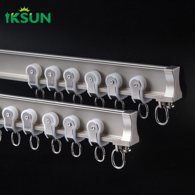 5.8m Curving Curtain Rail Truck Aluminium Metal Curtains Rail For Bay Window