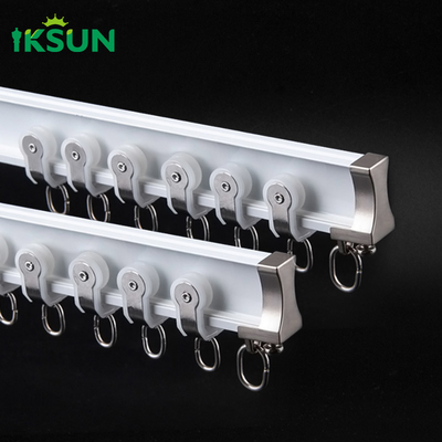 5.8m Curving Curtain Rail Truck Aluminium Metal Curtains Rail For Bay Window