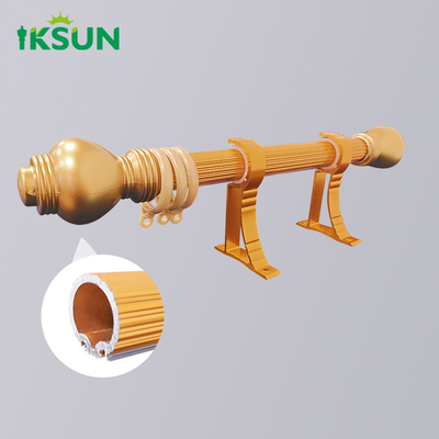 Aluminium window curtain rods rails set decorative pipe hotel bracket curtain rod