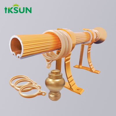 Curtain Roman rod thickened aluminum alloy curtain track Nordic simple mute perforated bracket side mounted single rod