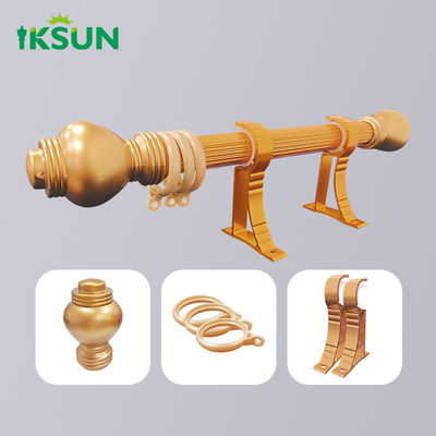 Aluminum Alloy Curtain Rod, Thickening, Nordic Simple, Mute Perforated Bracket, Side Mounted, Single Rod