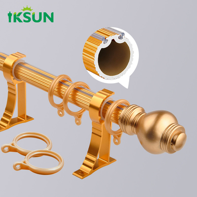 Curtain Roman rod thickened aluminum alloy curtain track Nordic simple mute perforated bracket side mounted single rod