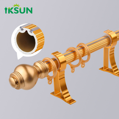 Aluminium Window Curtain Rods Set Decorative Pipe Double Hotel Curtain Rod Bracket