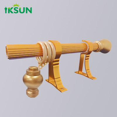 1.2mm Aluminum Curtain Rails And Rods Golden Window Tracking Silent Gliss Triple
