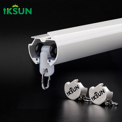 Household Office Double Aluminium Curtain Track Ceiling Mounted With Bracket And Runners