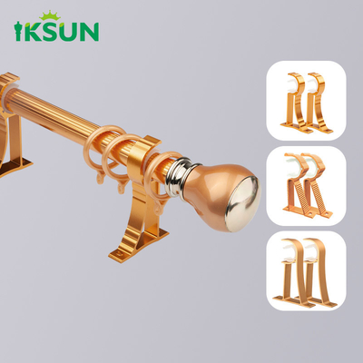 28mm Double Metal Aluminum Curtain Poles Modern Fitting Room Decor Window Grommet Gold Curtains Rods Set