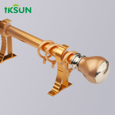 28mm Double Metal Aluminum Curtain Poles Modern Fitting Room Decor Window Grommet Gold Curtains Rods Set