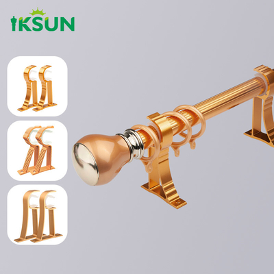 5.8m Length Double Rail Curtain Pole With Brackets Modern Curtain Rods Finals For Window