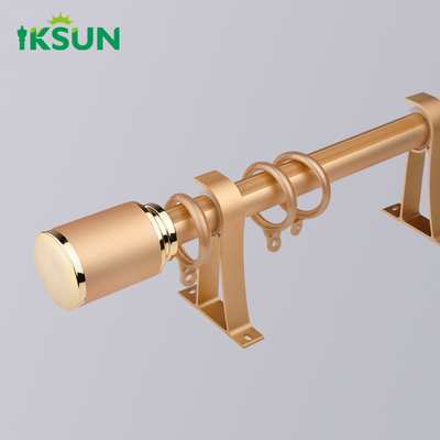 Home Decorative Aluminium Roman Curtain Rod Double Round Pole Sliding Curtain Rod With Bracket