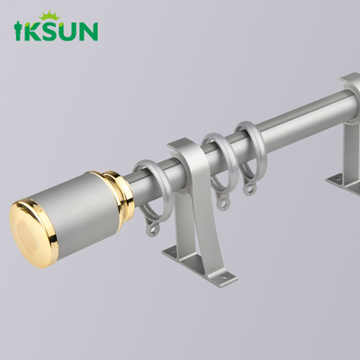 Window Curtain Pole Accessories Aluminum Material Simple Style Curtain Rod Set With Curtain Bracket