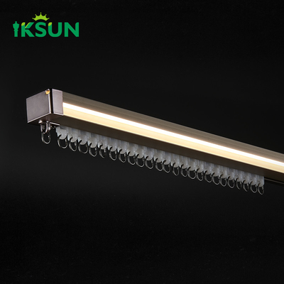 Curtain Pelmet Single Track Living Room Bedroom LED Curtain Rail Track With Valance And LED Lights