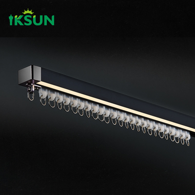 Smooth Aluminium LED Curtain Track With LED Light Ceiling Mounted Curtain Track