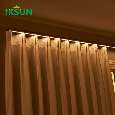Electrophoresis LED Light Curtain Track Flexible Silent Hidden Curved Curtain Rail For Hotel Room Divider