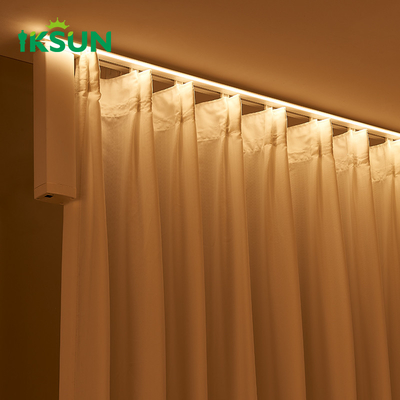 Durable LED Light Strip Electric Track System  Aluminum Hidden Curtain Rail  For Resturant