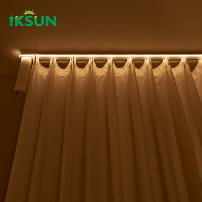 Durable LED Light Strip Electric Track System  Aluminum Hidden Curtain Rail  For Resturant