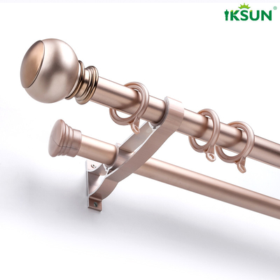 Factory Double Curtain Pole Aluminum Alloy Smooth Mute Roman Rod With Fittings Set  For Dining Room