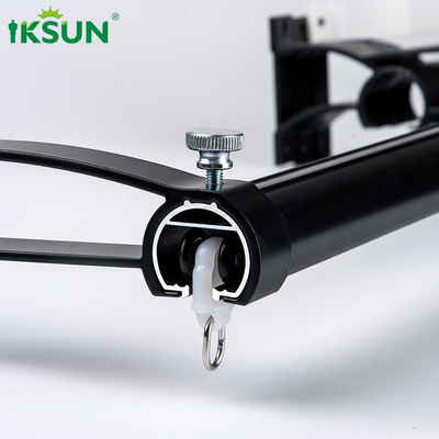 Manufacturer Aluminum Roman Poles  Smooth Mute Curtain Rods With Round Finials Rings Brackets
