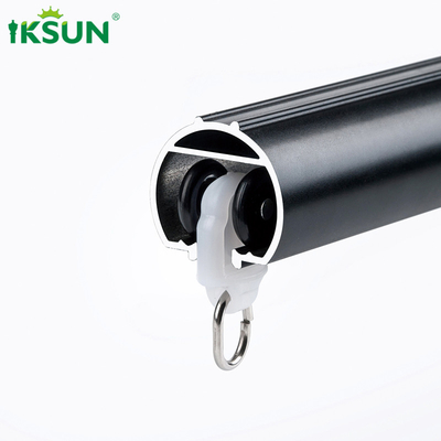 Manufacturer Aluminum Roman Poles  Smooth Mute Curtain Rods With Round Finials Rings Brackets