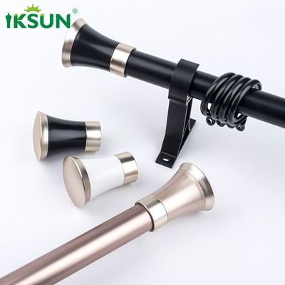 No Drilling Roman Rod  Aluminum Curtain Rod Set With Brackets And Decorative Blackout Metal Rods