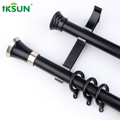 Extendable Curtain Pole Decorative Wall Mouted Curtain Rods Set For Home Decoration