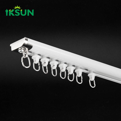 Stable Installation Window Ultra Thin Track Wall Mounted Aluminium  Curtain Track For Bay Windows