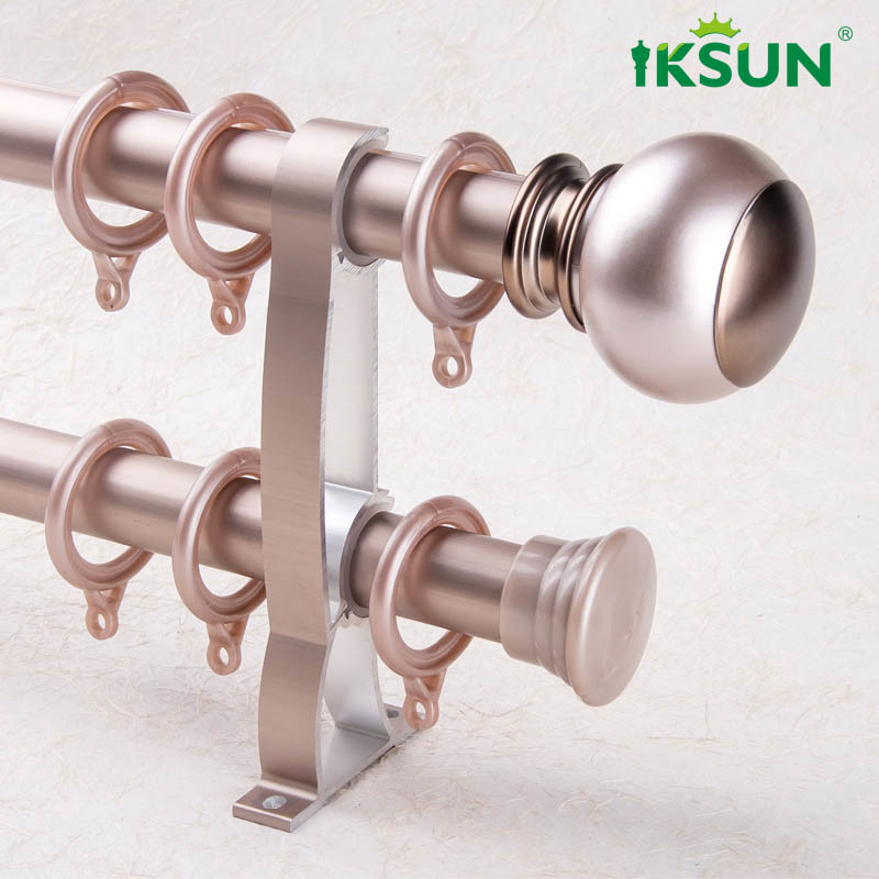 Simple Style Rose Gold Wall Installaiton 28mm Bedroom Decor Aluminium Curtain Rod