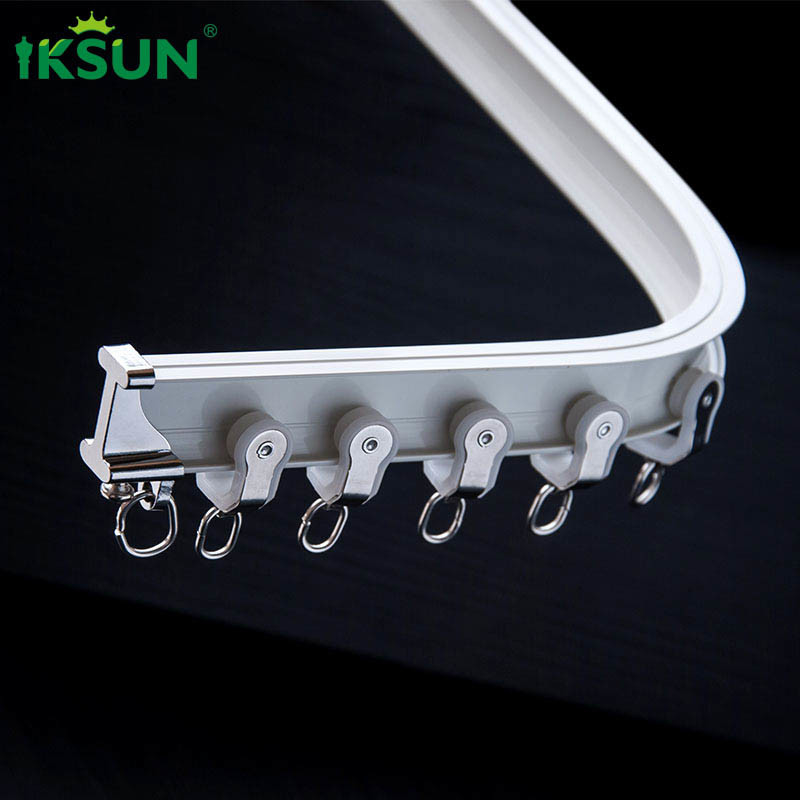 Bendable Bay Window Curtain Track Ceiling Mounted Aluminium Alloy Material