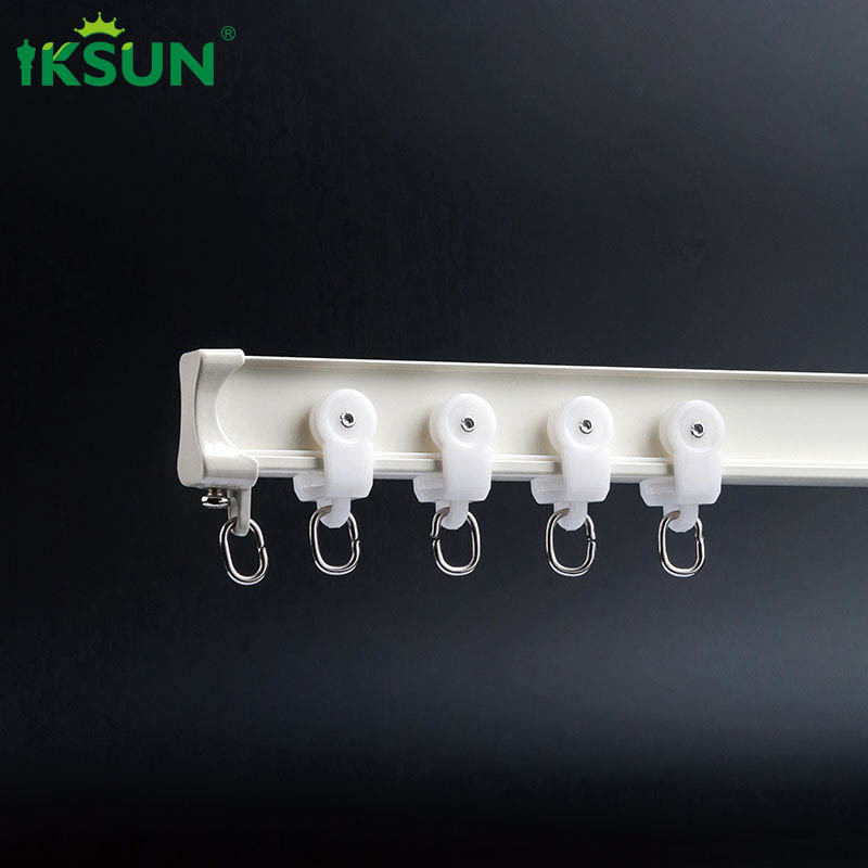 Noise Free Double Curved Curtain Track Aluminium Alloy 6063 Material