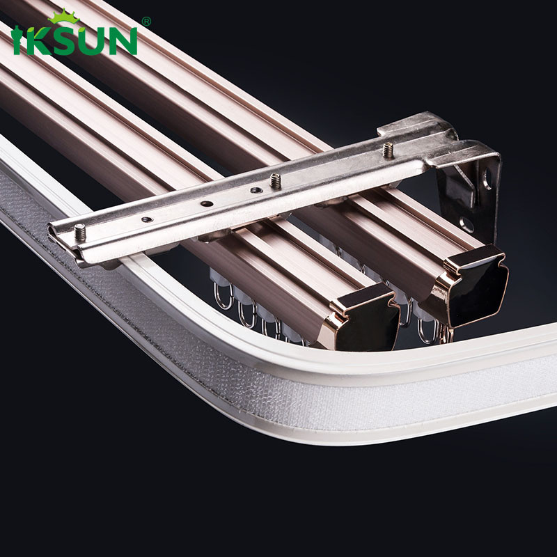 5.8m Gold Triple Aluminium Curtain Track Wall Mount Window Hanging