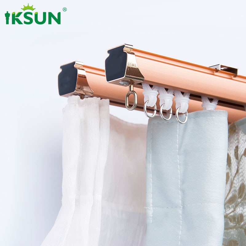 Anti Scratch Double Curtain Track Set , Window Curtain Channel 19ft Length