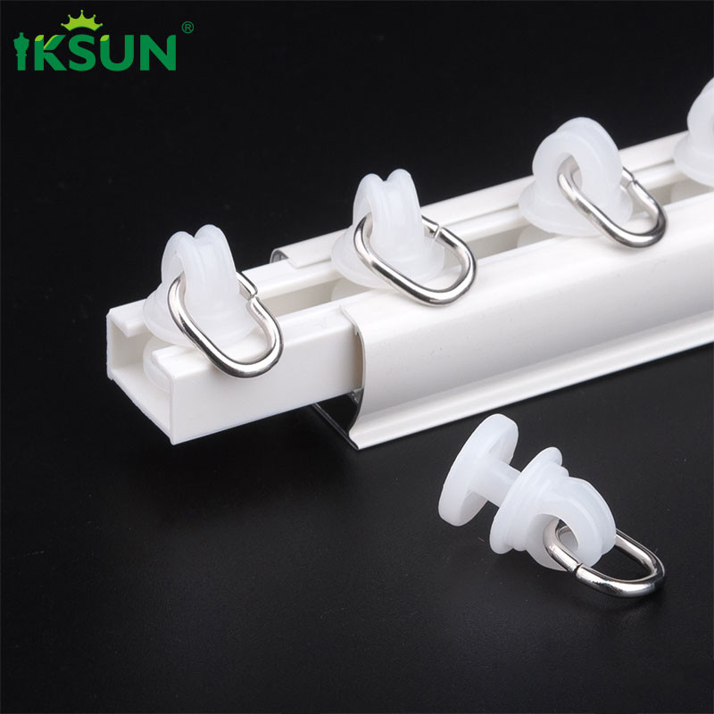 Aluminium Alloy Single Curtain Track , Ceiling Hanging Curtain Rail 0.5mm Ultrathin