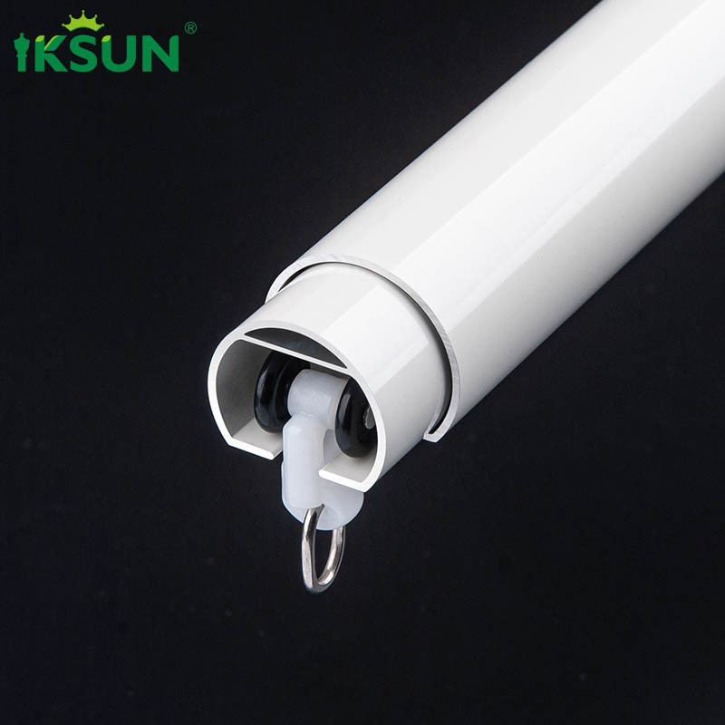 1 Set Bay Window Tension Curtain Rod Flexible Adjustable Double Curtain Rod