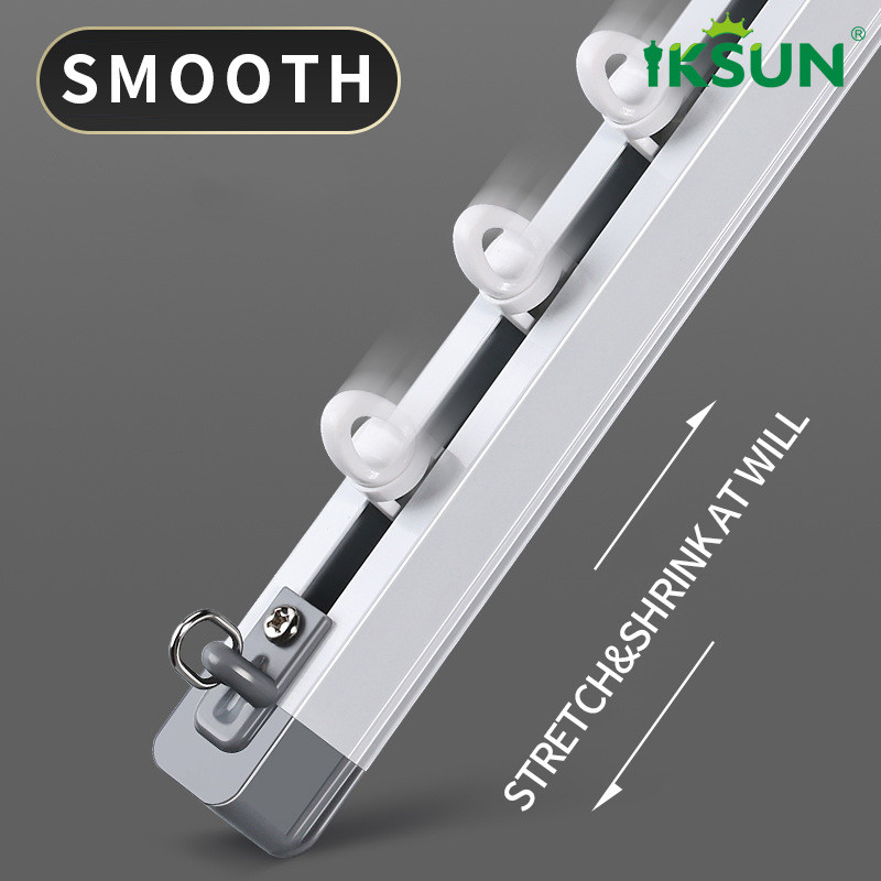 Home Extendable Aluminium Telescopic Curtain Track Adjustable Rail For 1.1-4.5m Window