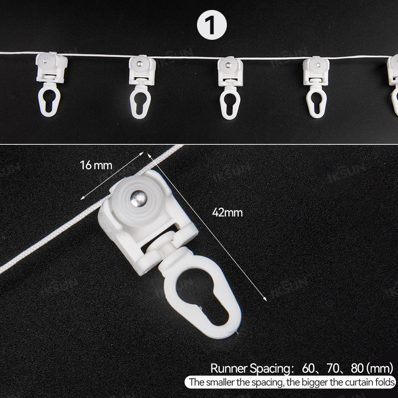 6.7m Length S Fold Curtain Rod Runner S Wave Curtain Track Runner