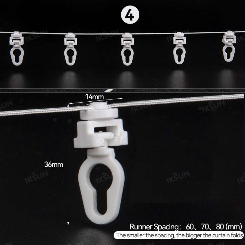 60/70/80mm Ripple Rold Curtain Track Runner