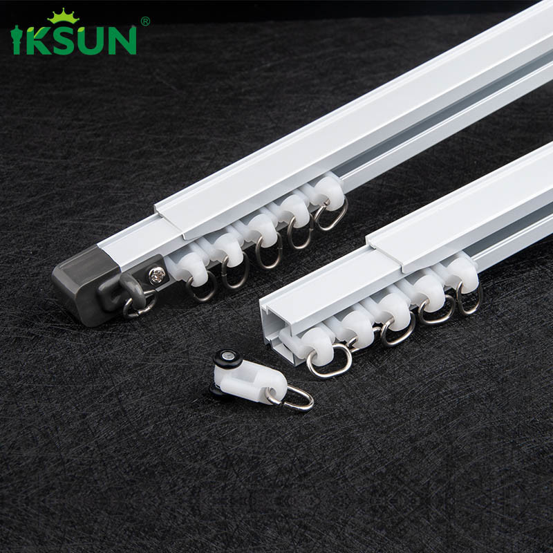 1.1-4.5m Extendable Curtain Track Adjustable Track Rail Rod Ivory Color