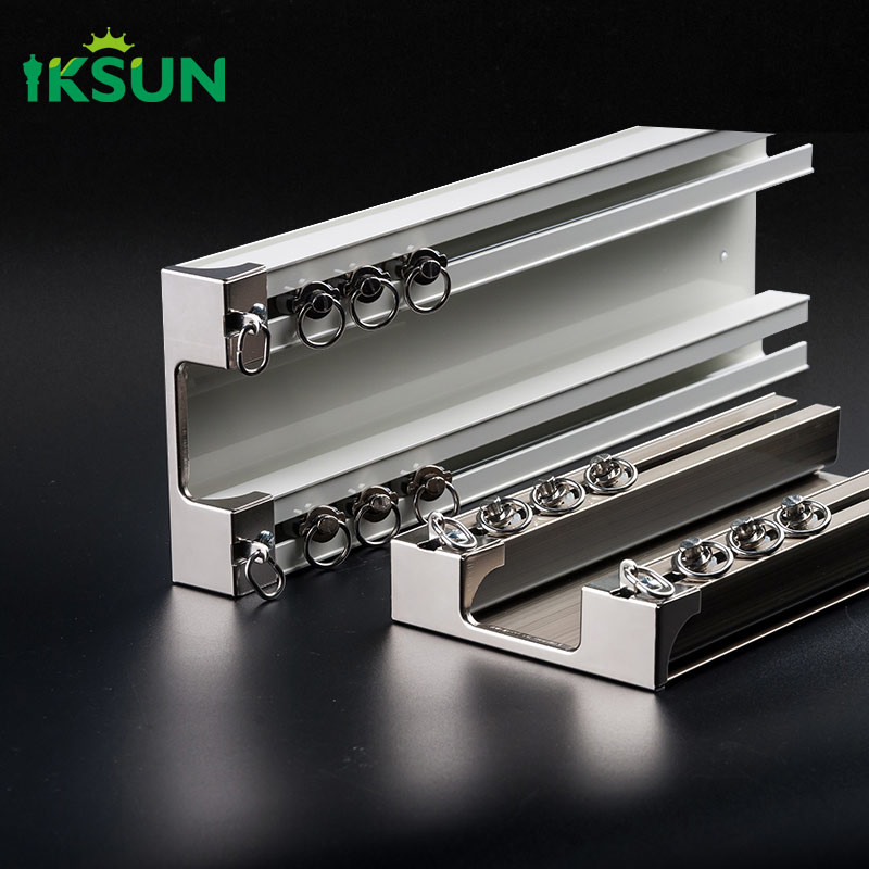 T5 Temper Aluminium Double Curtain Track With Screws Mount