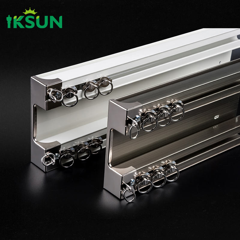 Heavy Duty Aluminium Double Curtain Track System T5 Temper