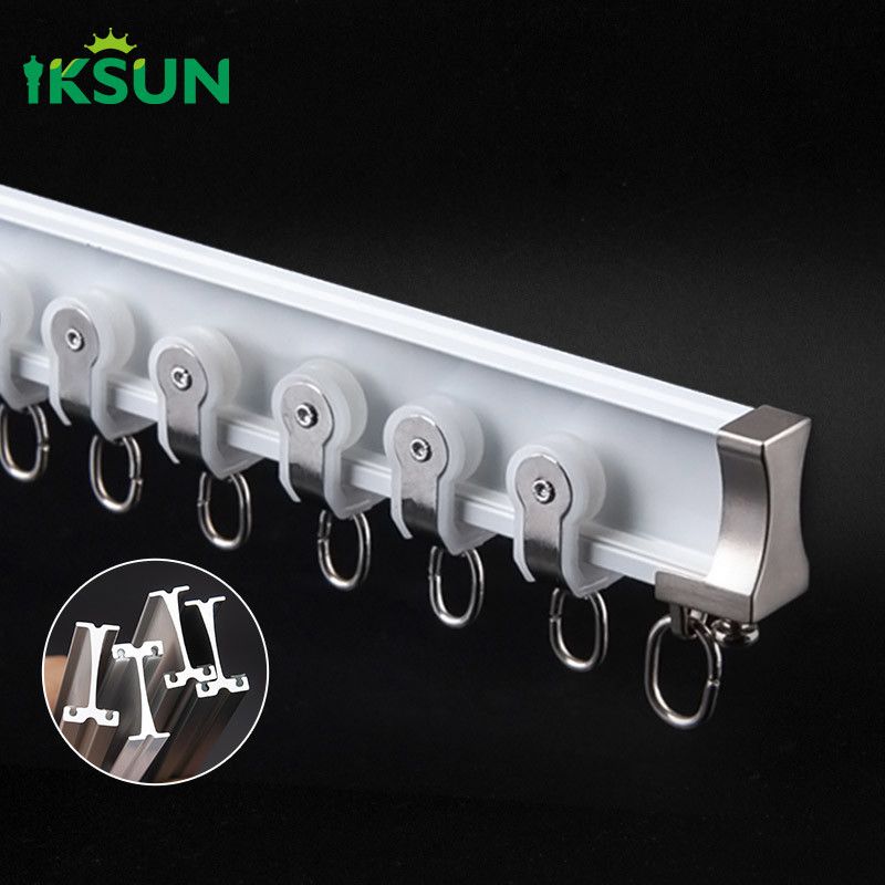 5.8m Curving Curtain Rail Truck Aluminium Metal Curtains Rail For Bay Window